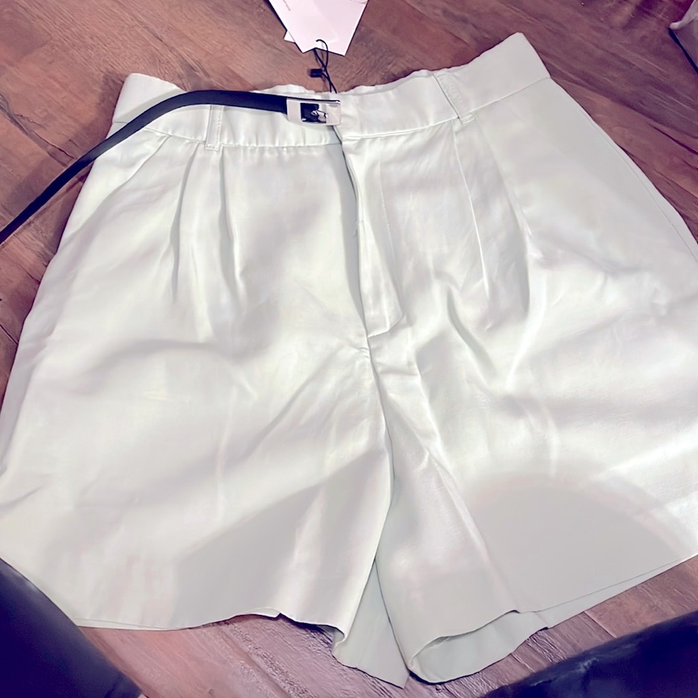Zara pale green shorts medium NWT